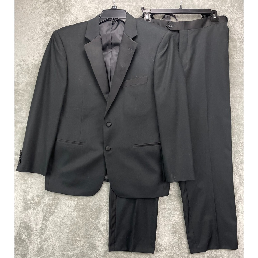 Renoir Men's Single Breasted Tuxedo Suit S40/34 Black Two Button‎ Notch Formal